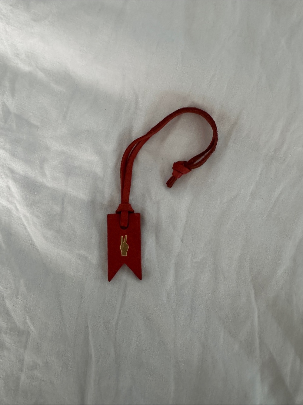 NWOT Madewell Red Leather bag tag with Gold Accent